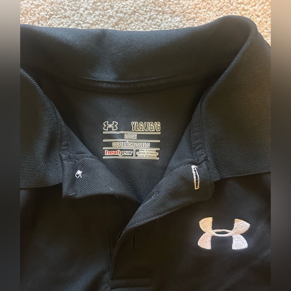 Under armour youth large polo with 3 button tons set of 2 (black and red) - Picture 2 of 6